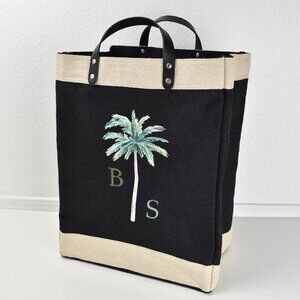 Apolis Market Bag Black Palm Tree BS Tote Bag
